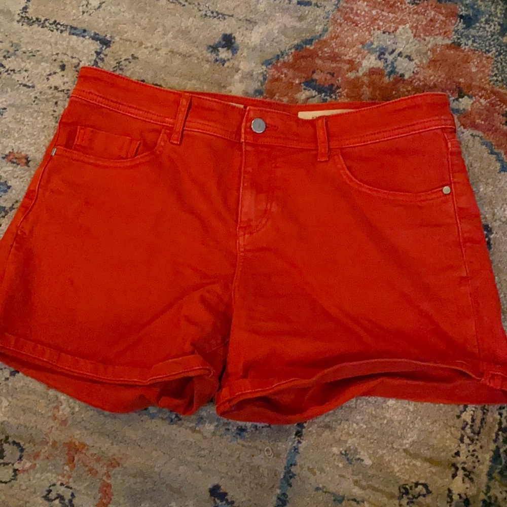 Anthropologie red denim shorts size 29